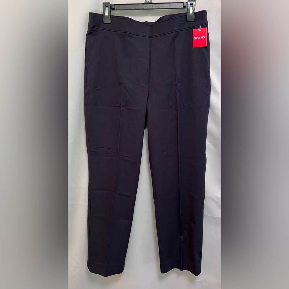 Spanx Pants Women's Sz Large Polished Ankle Slim Navy New With Tags Stretch - Picture 15 of 15